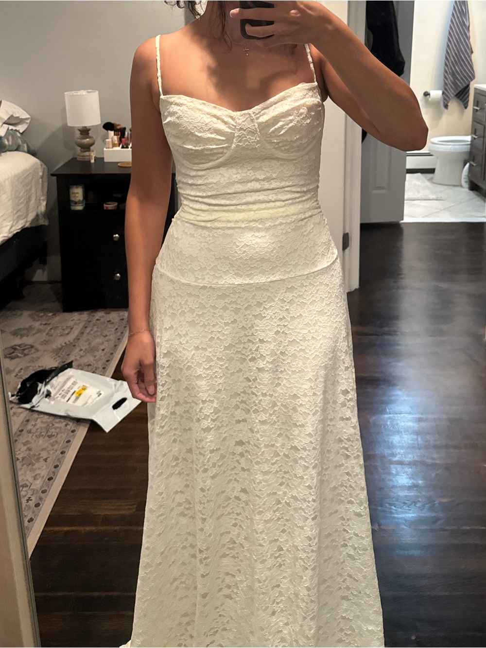 Peppermayo Ivory Lace Spaghetti-Strap Wedding Dress